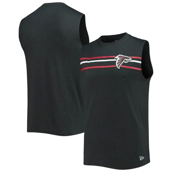 Мужская футболка без рукавов New Era Heathered Black Atlanta Falcons с начесом