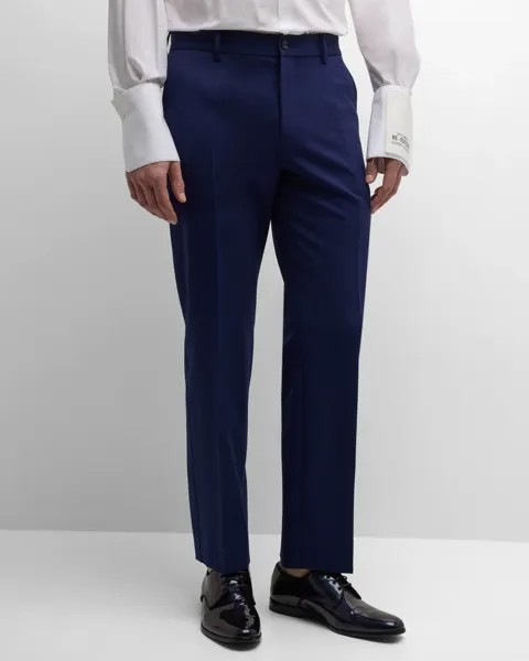 Мужские брюки-смокинг из эластичной шерсти в стиле ретро Dolce&Gabbana, цвет Brig Blue