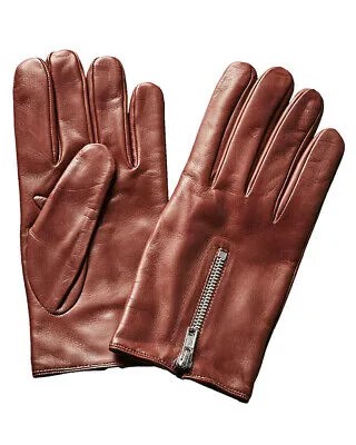 Мужские коричневые перчатки из кожи наппа Portolano на кашемировой подкладке