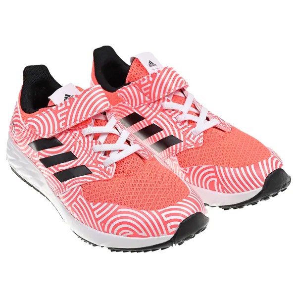 Розовые кроссовки с черными полосками Adidas детские