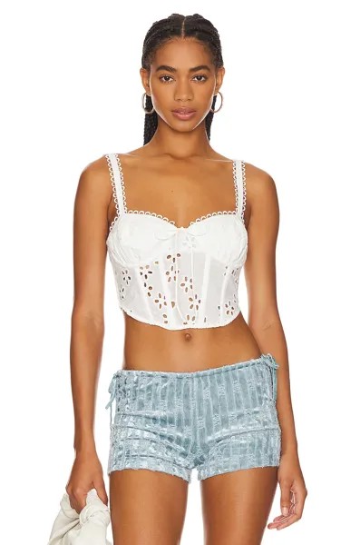 Топ For Love & Lemons Sammie Crop, белый