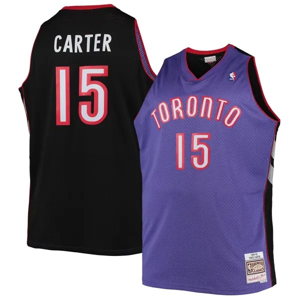 Мужская майка Mitchell & Ness Vince Carter фиолетового цвета Toronto Raptors Big & Tall 1999-00 Hardwood Classics Swingman