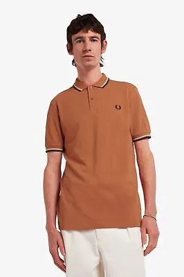 Футболка поло Fred Perry Twin Tipped SS Polo T-Shirt Мужская суд глина/экрю/темный графит