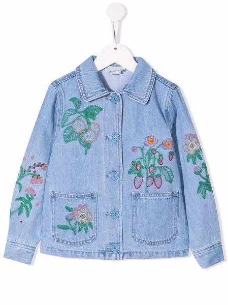 Stella McCartney Kids embroidered-floral denim jacket