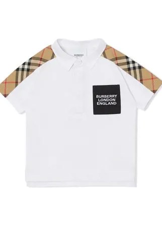 Burberry Kids рубашка поло с отделкой Vintage Check