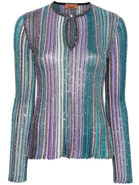 Missoni свитер с круглым вырезом, фиолетовый