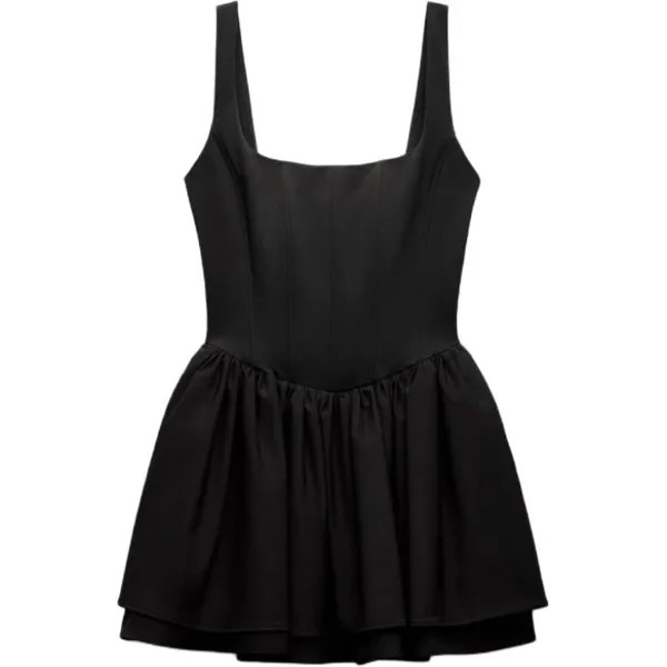 Платье-комбинация женское черное Zara