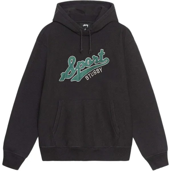 Толстовка большого размера с атласными нашивками Stussy, синий