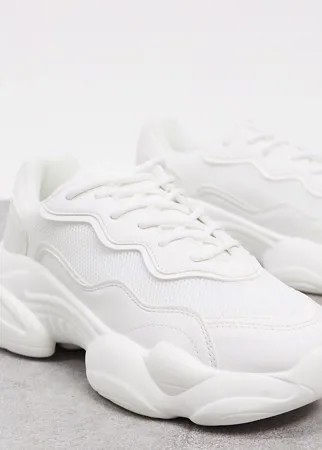 Белые кроссовки на массивной подошве для широкой стопы ASOS DESIGN Divine-Белый