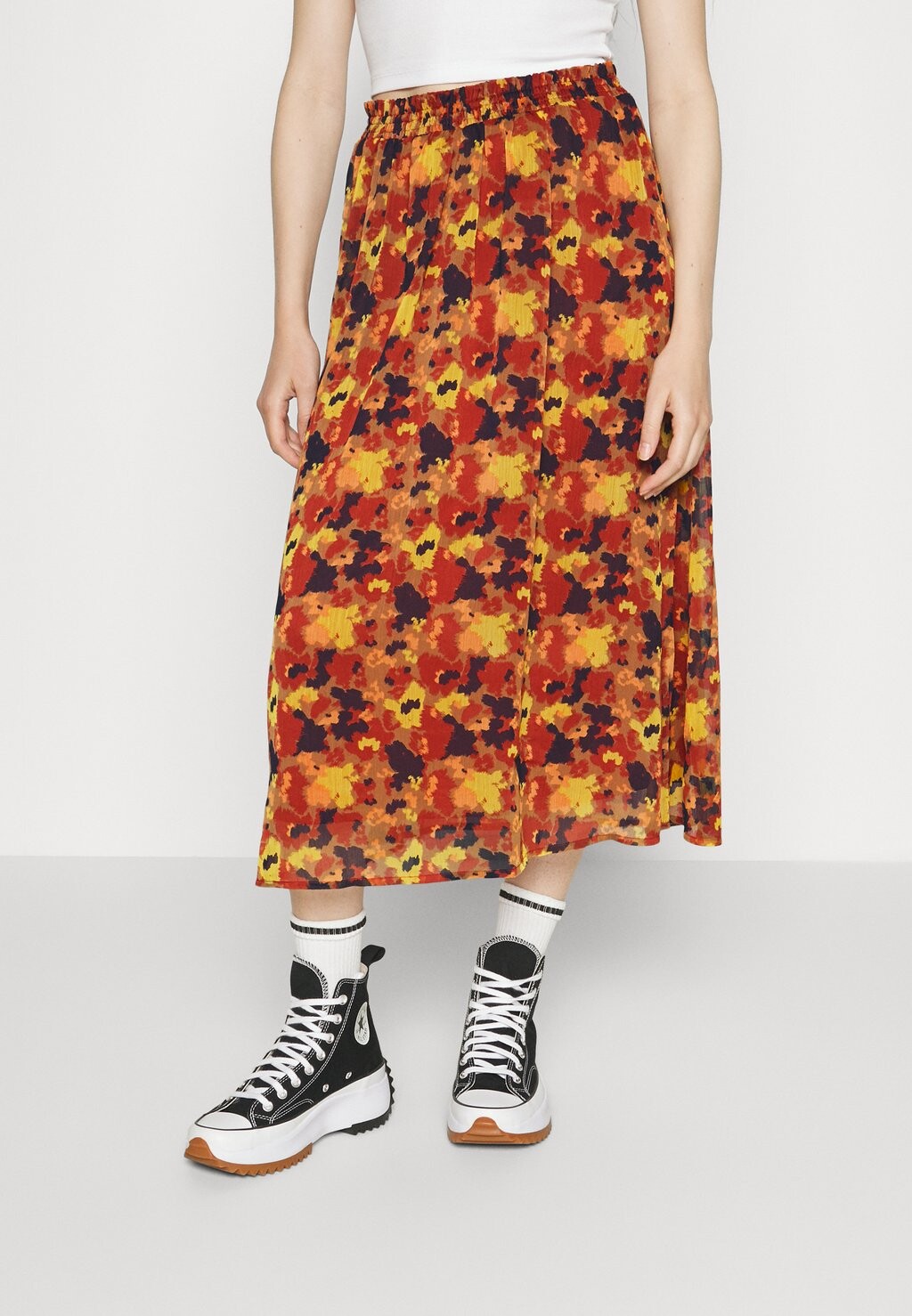 Плиссированная юбка VIFALIA MIDI SKIRT VILA, коричневый