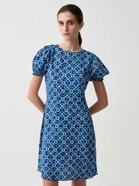 Короткое платье с пышными рукавами Ovs, цвет blue/light blue