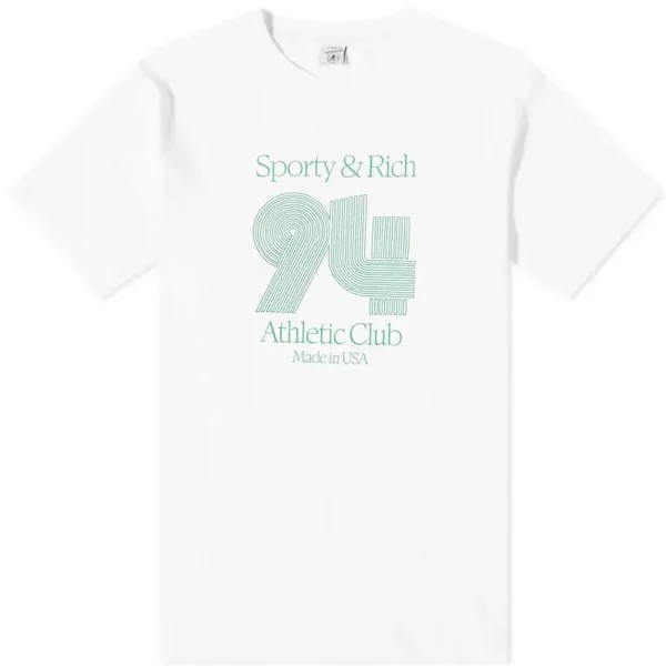 Футболка Sporty & Rich 94 Athletic Club, белый/зеленый