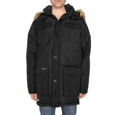 Canada Weather Gear Mens Black Warm Winter Parka Coat Outerwear L BHFO 5495