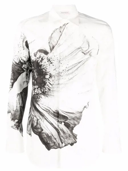 Alexander McQueen рубашка с цветочным принтом