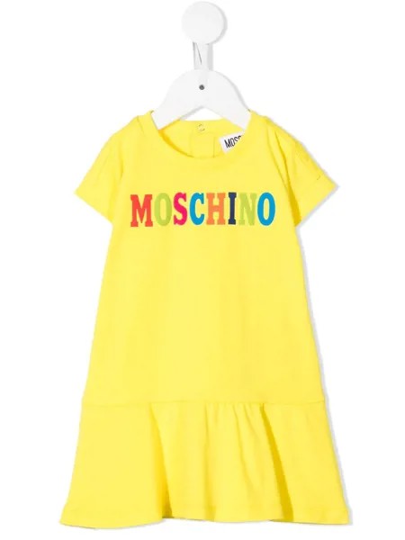 Moschino Kids flared logo-print T-shirt dress