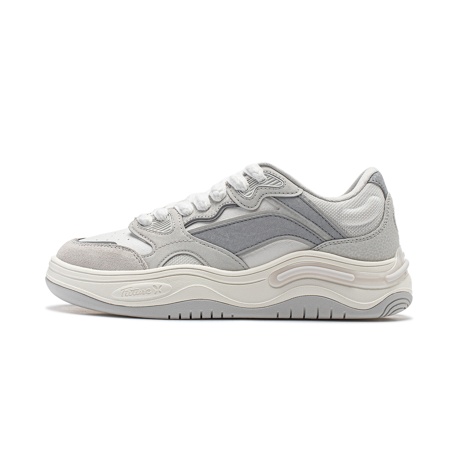 Кроссовки LINING Future Flow Skateboarding Shoes Women's Low-top White/gray, серый