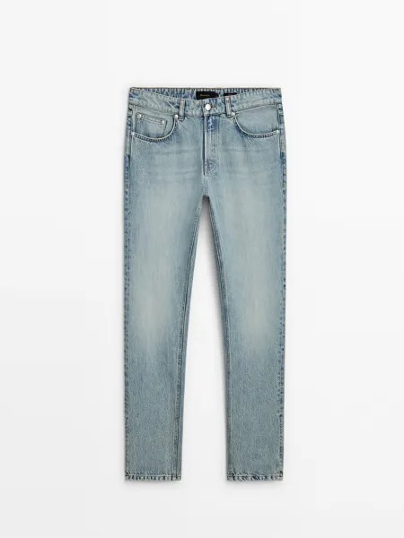Джинсы зауженного кроя из 100% хлопка. Massimo Dutti, индиго