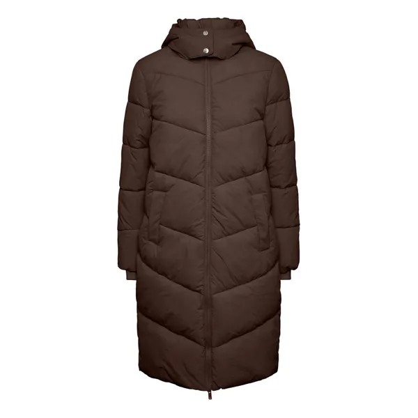 Куртка Pieces Jamilla Long Puffer, коричневый