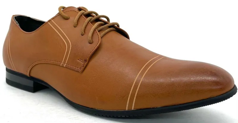 Мужские модельные туфли Bonafini C-168 коньячного цвета, размер 8, на шнуровке