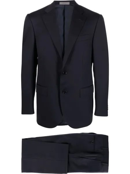 Corneliani костюм из необработанной шерсти с однобортным пиджаком, синий