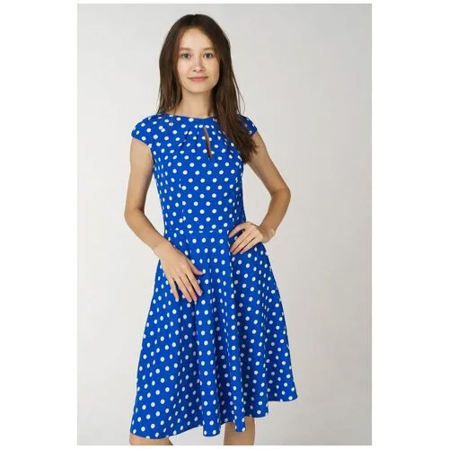 Платье с пышной юбкой в горох Stella Di Mare Dress 878-17 Синий 42