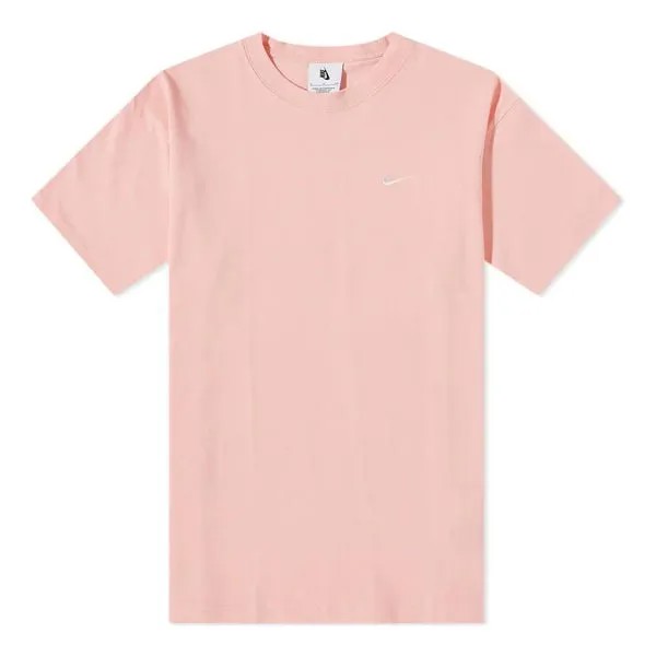 Футболка Men's Nike Solid Color Cotton Embroidered Logo Round Neck Short Sleeve Pink T-Shirt, розовый