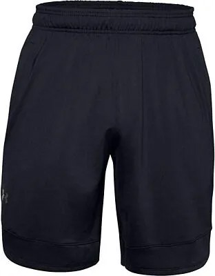 Мужские тренировочные эластичные шорты Under Armour, черные (001)/угольно-серые, маленькие