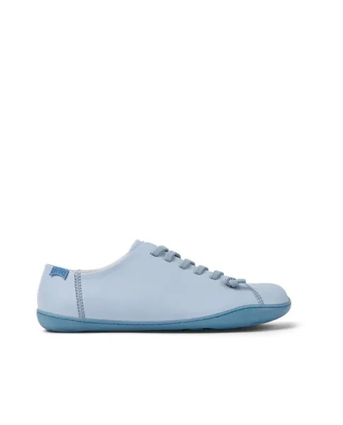 Однотонные женские кожаные кроссовки на шнурках Camper, светло-синий