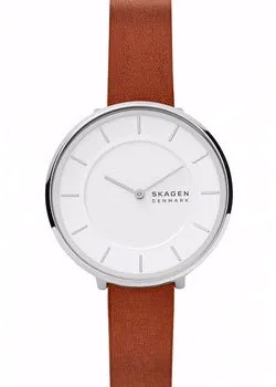 Швейцарские наручные  женские часы Skagen SKW3015. Коллекция Leather