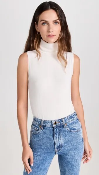 Футболка L'AGENCE Ceci Sleeveless Turtleneck, белый