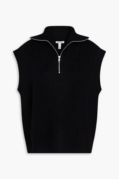 Жилет с полумолнией в рубчик Autumn Cashmere, черный