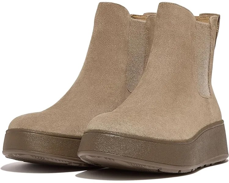 Ботинки FitFlop F-Mode Suede Flatform Chelsea Boots 2-Tone Elastic, серый