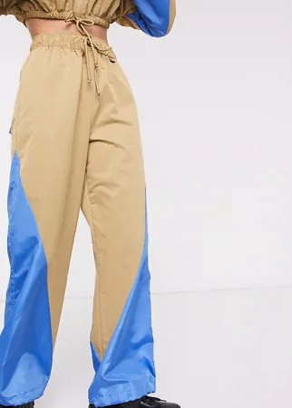 Нейлоновые широкие спортивные штаны COLLUSION-Коричневый цвет