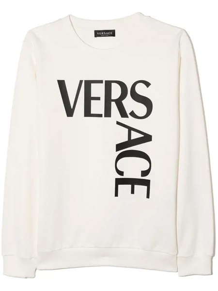 Versace Kids logo print cotton sweatshirt