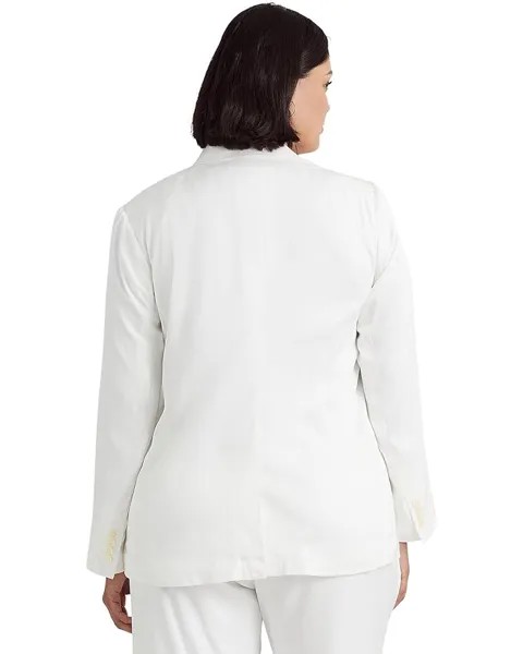 Блейзер LAUREN Ralph Lauren Plus Size Linen-Blend Twill Blazer, белый