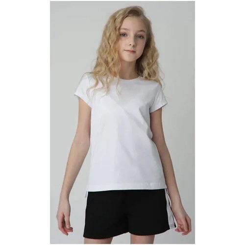 Белая футболка с коротким рукавом Gulliver, размер 122*60*54, цвет белый