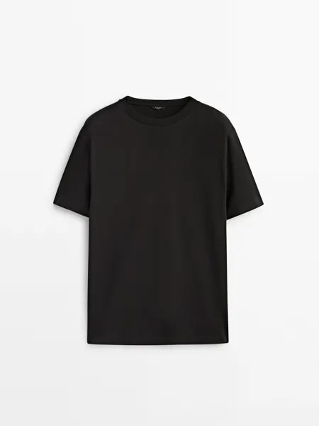 Футболка с короткими рукавами и круглым вырезом Massimo Dutti, черный