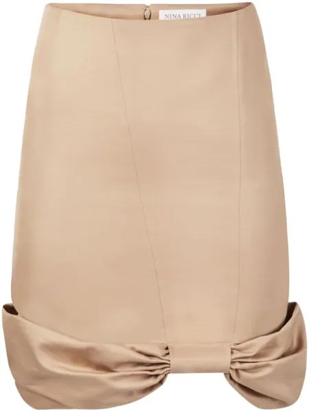 Nina Ricci юбка миди с баской, нейтральный цвет
