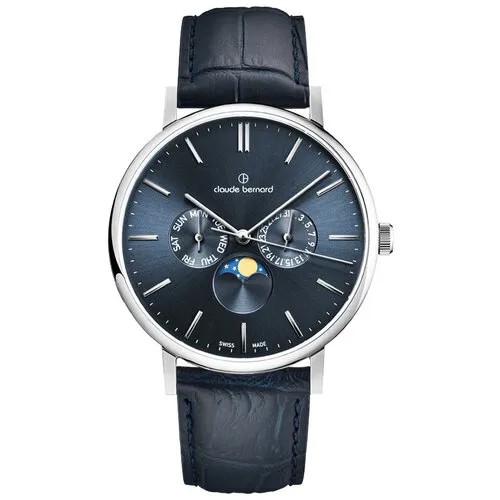 Наручные часы Claude Bernard 40004-3BUIN, синий, серебряный