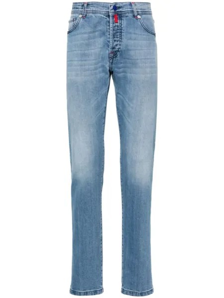 Kiton зауженные джинсы средней посадки, синий