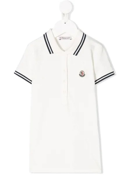 Moncler Enfant рубашка-поло с нашивкой-логотипом