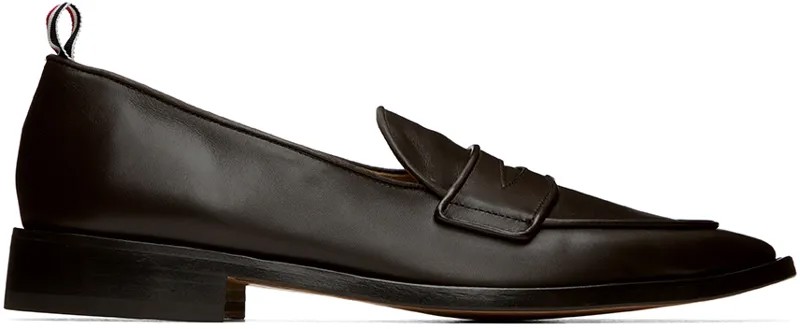 Коричневые университетские пенни-лоферы Thom Browne