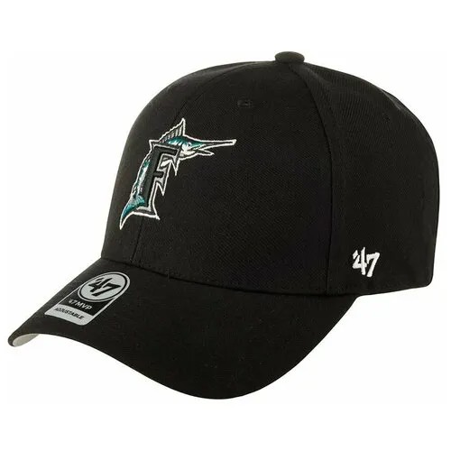 Бейсболка 47 BRAND арт. BCPTN-MVP28WBV Miami Marlins MLB (черный / голубой), размер ONE