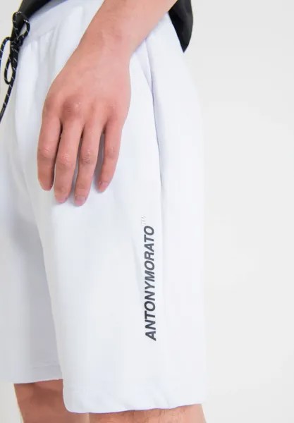 Спортивные брюки REGULAR FIT WITH RUBBER LOGO PRINT Antony Morato, белый