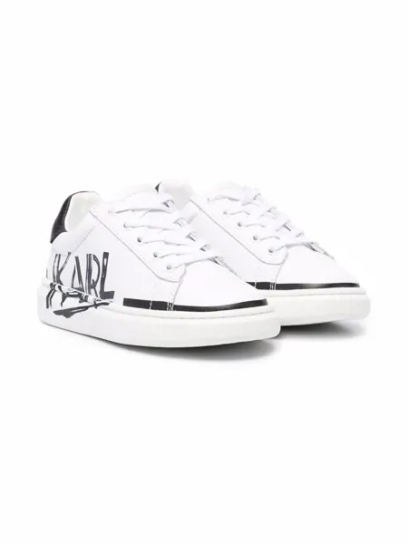 Karl Lagerfeld Kids ботинки в стиле колор-блок с овчиной