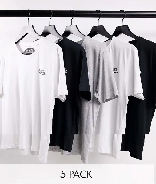 Комплект из 5 футболок для дома серого цвета Von Dutch-Серый