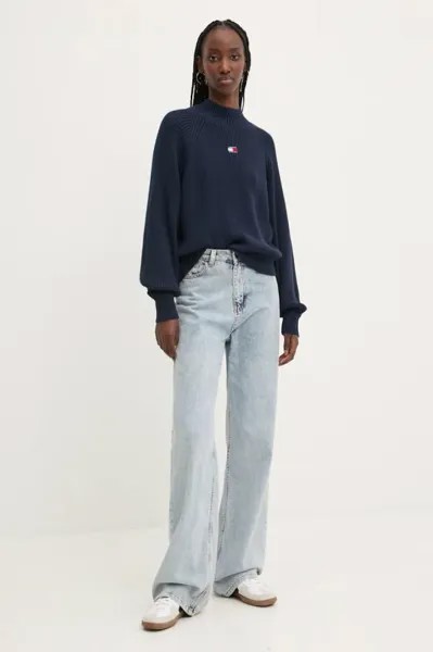 Хлопковый свитер Tommy Jeans, темно-синий