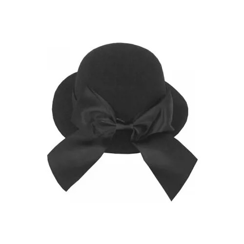 Шляпка цилиндр карнавальная с бантом на заколке, 13 см, цвет черный