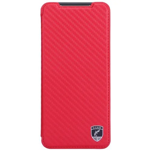 Чехол-книжка G-Case Slim Premium для Xiaomi Redmi Note 10 / Redmi Note 10S красный карбон