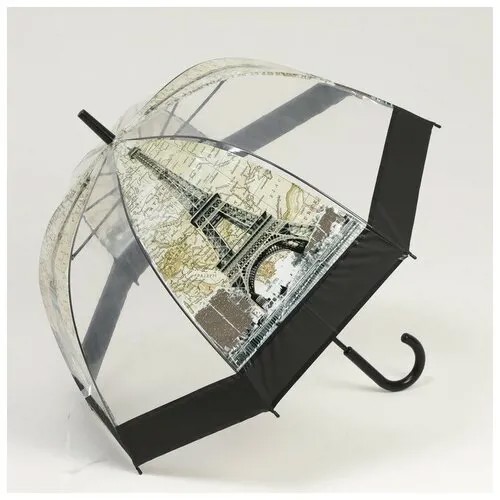 Зонт - трость полуавтоматический «Башни», 8 спиц, R = 40 см, цвет микс